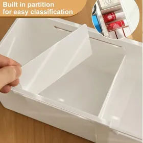 Expandable Storage Drawer Organizers, Multifunctional Drawer Fit Storage Bin Adjustable Kitchen Storage Organizer Storage Bin For Cosmetics Bathroom W