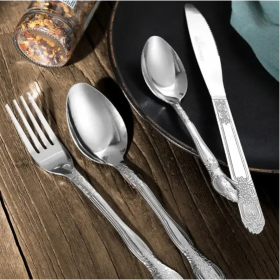 Product Name  Deluxe Premium Cutlery Flatware Set For The Home  Stainless Steel Cutlery Service With 1 Dinner Fork, 1 Dinner Knife, 1 Dinner Spoon And