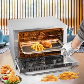 Commercial Convection Oven, 66L/60Qt, Half-Size Conventional Oven Countertop, 1800W 4-Tier Toaster W/ Front Glass Door, Electric Baking Oven W/ Trays