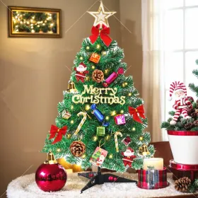 6Ft Prelit Pop Up Christmas Tree Decorations, Pre Decorated Artificial Christmas Tree With 200 Lights, Collapsible Indoor Xmas Tree For Apartment, Hol