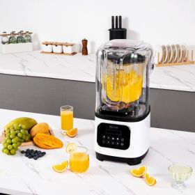 Professional Blender With Shield, Commercial Countertop Blenders, 68 Oz Jar Blender Combo, Stainless Steel 9 Speed & 5 Functions Blender, For Shakes,