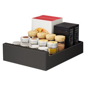 1Pc Pull Out Cabinet Organizer Carbon Steel Slide Out Drawer Storage Smooth Quiet Slide Rails For Kitchen Bathroom Living Room Black 11.81x16.92x2.75i