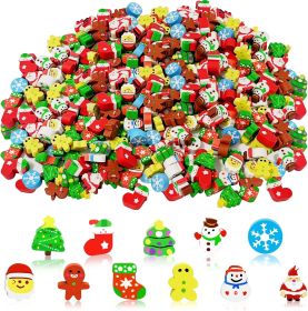150 Pcs Christmas Cute Small Animal Erasers Bulk, Mini Erasers, Desk Pets, Christmas Pencil Erasers, Socks Santa Snowflakes Gift Filling Homework Scho