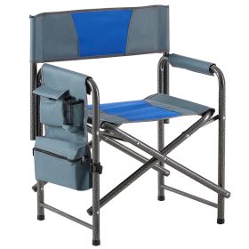 1pc Padded Folding Chair With Storage, Lightweight Oversized Directors Chair
