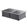 VEVOR 33 inch Kitchen Sink Workstation, 304 Stainless Steel Undermount Sink, Drop-In Double Bowl Farmhouse Basin with Ledge & Multiple Accessories