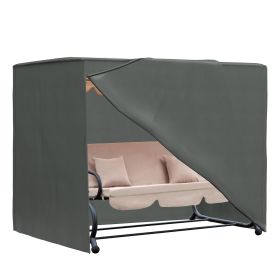 All Weather Garden Patio Swing Chair Cover Waterproof Protector Anti-UV And PVC Coating Fade Resistant Oxford Fabric 6.7ft X 4.1ft X 5.4ft