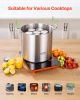 VEVOR 21 QT Canning Pot with Rack and Lid, Stainless Steel Waterbath Canner with Dual Handle and Glass Lid, Compatible with All Cooktops: Induction