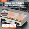 VEVOR Commercial Electric Griddle, 2800W Countertop Half-Flat Top Grill, 122-572 F Adjustable Temp