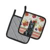 Belgian Sheepdog Groenendael Vegetables Pair of Pot Holders Pair 7.5x7.5 Quilted Insulated Hot Pads Decorative Kitchen Gift Made in USA