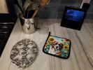 Saint Bernard in Sunflowers Pair of Pot Holders Kitchen Heat Resistant Pot Holders Sets Oven Hot Pads for Cooking Baking BBQ, 7 1/2 x 7 1/2