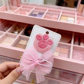 Paw Bow Hairpin Set-Pink 9627