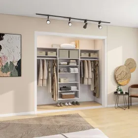 Closet Organizer System, 71"H Walk In Closet System With Drawers, Wood Armoire Wardrobe Closet With Shelves, DIY Wood Closet System With Closet Shelve (Option: YGB2A4B2)