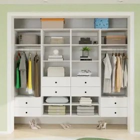 Closet Organizer System,Wall Mounted Closet Storage With  Drawers And Shelves Closet Storage For Bedroom,White (Option: A2A2A3A3)