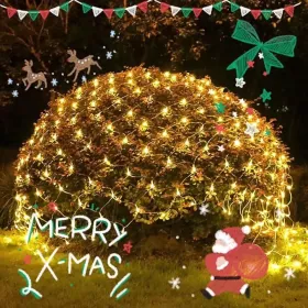 LED Christmas Net Lights Battery Operated 2x3M 192LED Waterproof Mesh Light 8 Modes Christmas Lights For Indoor Outdoor Xmas Party Yard Garden Decor ( (Option: 2pcs)