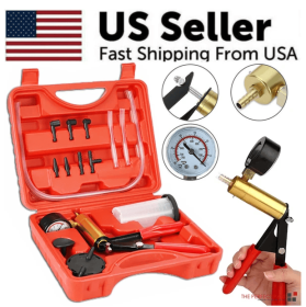 Hand Held Vacuum Pressure   Tester Set Brake Fluid Bleeder Bleeding Kit   Box (Option: RedGold)