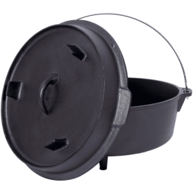 Outdoor Camping Deep Pot, Suitable For Camping Fireplace Cooking Barbecue Baking Campfire (Option: Black)
