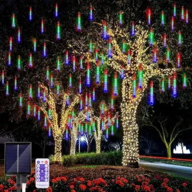 Outdoor Christmas Lights, Outdoor Halloween Lights, LED Meteor Shower Lights, Suitable For Christmas, Weddings, Parties, Festivals, Gardens, Tree Deco (Option: 4Pcs)