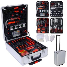 899 Piece Men's Home Repair Tool Set With 4 Drawers Tool Box Organizer (Option: Silver)