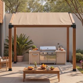 4x4 Inch Pergola Bracket Kit Inner 3.5x3.5 3-Way Slanted Brackets With Bases (Option: Black)