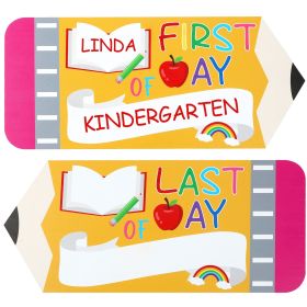 First And Last Day Of School Board Sign,Double Sided Printing Pencil Chalkboard For 1st Day Of Kindergarten Preschool, Back To School Supplies Photo P (Option: W13732676)