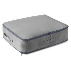1Pc Foldable Storage Bag For Comforter Quilt Blanket Clothes Pillows Beddings With Dual Zippers (Option: Grey-M)