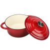 Dutch Oven,Dutch Oven Pot with Lid,5 QT Enamel Dutch Ovens with Dual Handles,Cast Iron Pot for Braiser,Cooking,Gifts for Family
