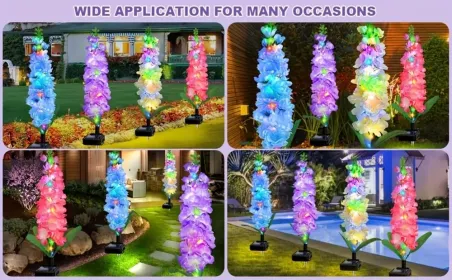 Solar Powered Hyacinth Flower Light, Solar Garden Patio Yard Decor, Color-Changing, Waterproof, Energy-Efficient, And Durable Outdoor Decoration, For (Option: 4Pcs)