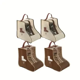 Durable PVC Shoe Storage Bags - Moisture & Moisture-Resistant, Dust-Proof With Transparent Window, Portable Handheld Boot Protectors For Travel & Home (Option: 4pcssmall)