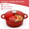 Dutch Oven,Dutch Oven Pot with Lid,5 QT Enamel Dutch Ovens with Dual Handles,Cast Iron Pot for Braiser,Cooking,Gifts for Family