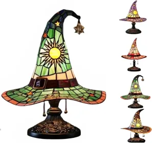 Witch Hat Lamp, Spooky Fun For Small Witches, Handmade Witch Hat Shaped Decoration For Bedroom Party Decorations(Purple) (Option: Green)