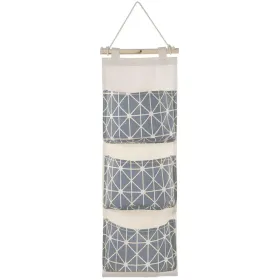 Wall Mounted Storage Bag Door Closet Hanging Storage Bag Organizer Waterproof 3 Pockets Pouch (Option: Grey)