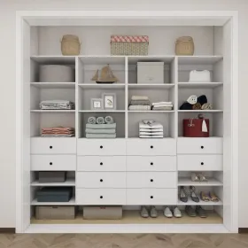 Closet Organizer System,Wall Mounted Closet Storage With  Drawers And Shelves Closet Storage For Bedroom,White (Option: A1A1A3A3)